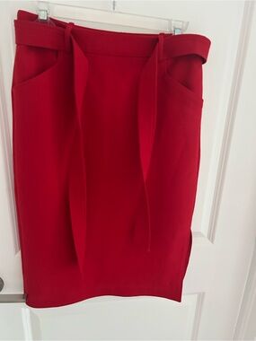 Banana Republic Red Tie-Waist Pencil Skirt - Classic Women's Skirt